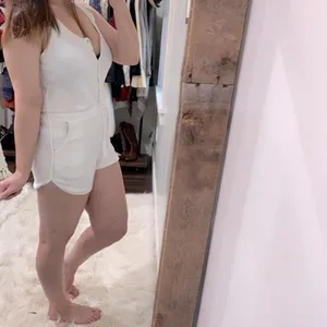 Boho romper size medium white thumbnail 2