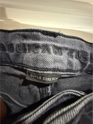 American Eagle Super Stretch Black Jeans with Raw Hem size 10 thumbnail 5