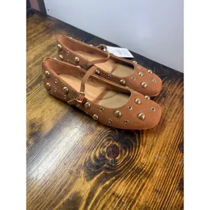 Time And Tru Brown Studded‎ Mary Jane Flays Size 6 thumbnail 2