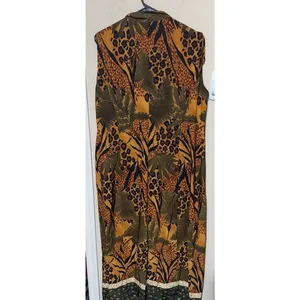 Vintage 90s Olivia Rose Sz 16 Midi Dress Safari Jungle animal print‎ Sleeveless thumbnail 6