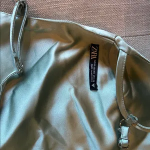 Zara Satin Mint Green Backless Top Size XS thumbnail 7