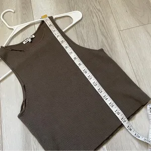 Reformation Distressed Tank Top organic cotton womens Brown (small) casual crop thumbnail 6