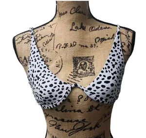 Women's Animal Print Underwired Bikini Top‎ Swimwear Black White Beach Summer Sm thumbnail 1