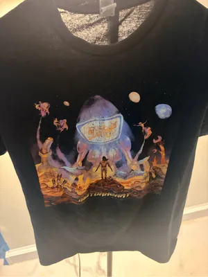 Space Graphic Black Tee with Purple & Orange Artwork thumbnail 1