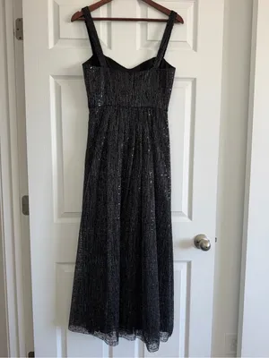 ML Monique Lhuillier Black Lace Maxi Dress Size 4 Sleeveless Formal Gown thumbnail 3