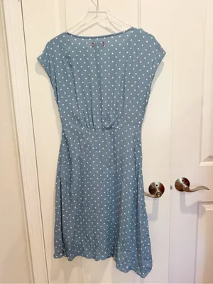 ANTHROPOLOGIE MAEVE‎ Morris Polka Dot Swing Dress Blue and White XS thumbnail 4