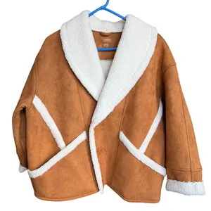 Mother The‎ Brrly Coat Wash Staying In Size Large Brown White Warm Coat Luxury thumbnail 2