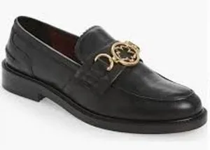 Ted Baker 39 US 8 Drayan Loafer Magnolia Accent Black Leather Gold Bit Shoes thumbnail 1
