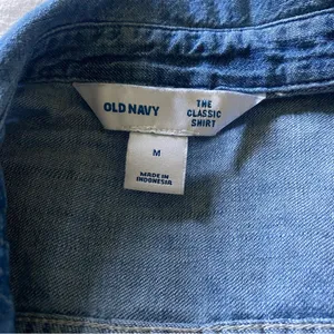 Old Navy the classic shirt button up blue thumbnail 3
