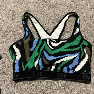 Diane Von‎ Furstenberg Target Disco Zebra Green Racerback Sports Bra L thumbnail 4