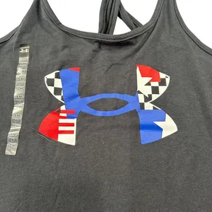 Under Armour Patriotic Flag Freedom Tank Top Black Red‎ White Blue Logo Gym Run thumbnail 5