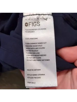 Figs Navy Blue Scrub Top Size Large thumbnail 5