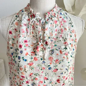 Kate Spade Floral Ruffle Peplum Sleeveless Blouse thumbnail 2