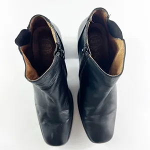 Jeffrey Campbell Black Leather Square Toe Ankle Boots Booties Women 8.5 thumbnail 8