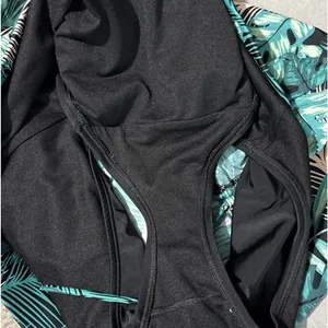 Cacique Swim Skirt Plus Size 24 Green Tropical Leaf Ruched Tankini Bottom Summer thumbnail 6