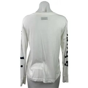 Abercrombie & Fitch Women White Logo Spellout Long Sleeve T Shirt Tee Top Size S thumbnail 3