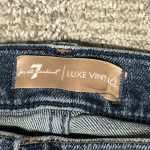 Seven 7 For All Mankind Bootcut Jeans Women 30 Med Wash Stretch Split Hem thumbnail 3