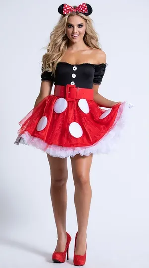 NEW Party King Coquette Mouse Minnie Costume Size Medium thumbnail 1