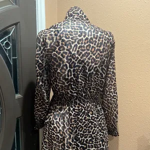 Zara long sleeve cheeta print dress thumbnail 6