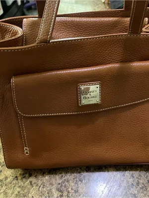 Dooney & Bourke Tan Pebble Leather Tote with Front Flap Pocket thumbnail 10
