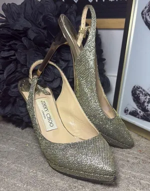 Jimmy Choo Gold Slingback Heels thumbnail 2