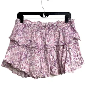 LoveShackFancy Tiered Ruffle Mini Skirt Floral Cottagecore Boho Prairie‎ Large thumbnail 2
