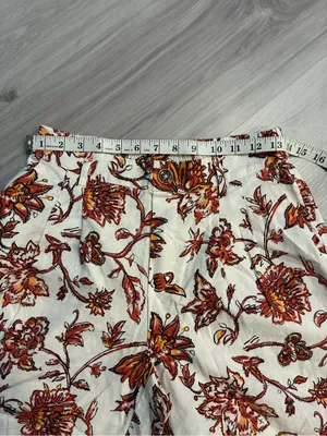 Marc New York White Pants with‎ Orange Floral Accents 55% Linen thumbnail 6