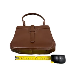 Vintage Brown Structured Handbag – Minimalist 90s Elegance thumbnail 2