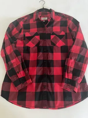 Vintage Express Red & Black Plaid Button-Up Shirt (Minor Flaw) thumbnail 1