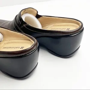NATURALIZER Leather Brown Accent Buckle Wedge Mules Size 7 Casual Comfort thumbnail 11