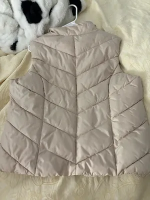Cole Haan Light Beige Quilted Puffer Vest thumbnail 2