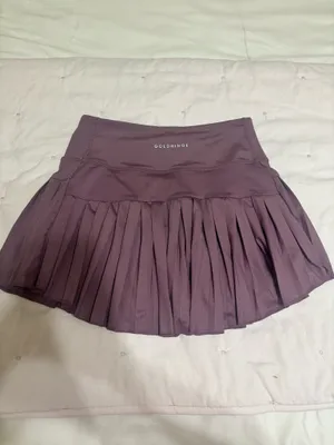 Gold Hinge Pleated Tennis Plum Skirt thumbnail 2