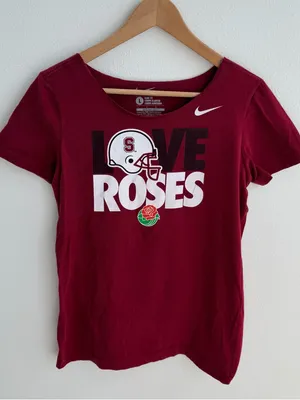 Nike Stanford Rose Bowl Tee Womens Off Shoulder Football Shirt thumbnail 1