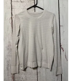 Lululemon Swiftly Breathe Long Sleeve Stretch Perforated Shirt White Size 6/8 thumbnail 1