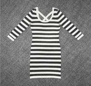 Guess Black And White Striped Dress thumbnail 1