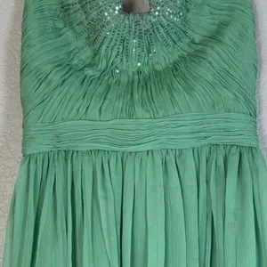 Halston Heritage Meadow Embellished Mint Green Strapless Chiffon Mini Dress $545 thumbnail 15
