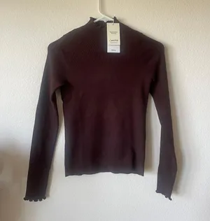 Mango Perkins neck knitting sweater size M NWT thumbnail 1