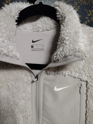 Nike Light Gray Sherpa Fuzzy Full-Zip Jacket thumbnail 2