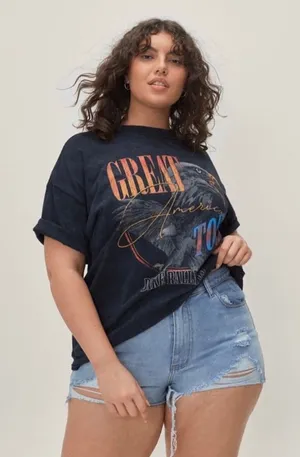 New Look Denim Mom Shorts, Size 14 thumbnail 1