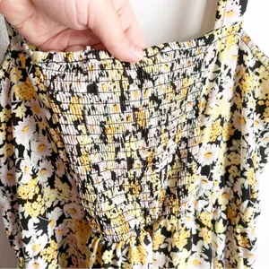Social Standard by Sanctuary Tiered Yellow Floral Long Dress Smocked Back XL thumbnail 9