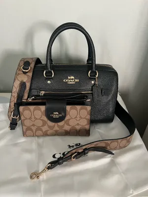 Coach Rowan Satchel Bag With Signature Canvas Detail And Wallet thumbnail 2
