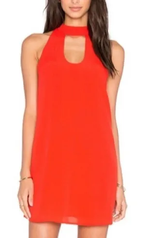 Lovers +‎ Friends Orange Keyhole Neck A-Line Mini Shift Dress S thumbnail 1