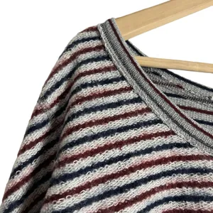 Free People Little Ann Blue Red Striped Dolman Sleeve Sweater Top Size XS thumbnail 5