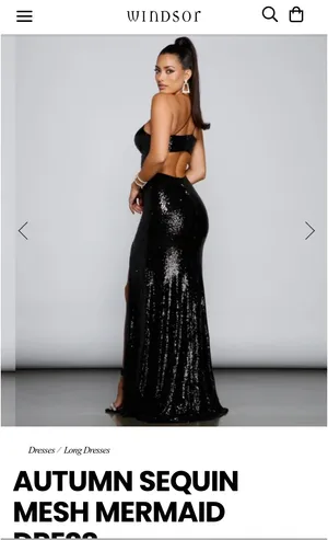 Black Sequin Windsor Dress Formal thumbnail 2