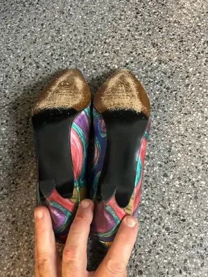 Vintage Stuart Weitzman Multicolor Metallic Swirl Pointed-Toe Pumps thumbnail 4