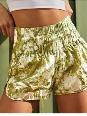 Free People Movement The‎ Way Home High Rise Athletic Green Tie Dye Shorts thumbnail 1