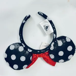 Disney Parks Shanghai Disneyland polka dots red bow Minnie Mouse Ears headband thumbnail 2