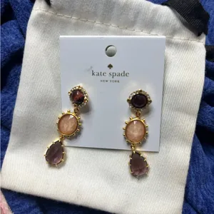 Kate Spade Perfectly Imperfect Linear Earrings, Berry-multi, NWT $68 thumbnail 1