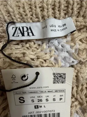 Zara Beige & White Distressed Crew neck Sweater(Size Small) thumbnail 5