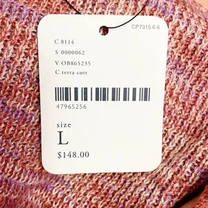 NWT Free People Making Memories Cropped Henley Sweater Size Medium Terra Cotta thumbnail 12